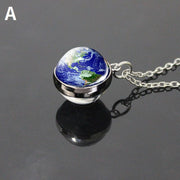 ネックレス ペンダント レディース メンズ アクセサリー ガラス玉 チェーン 惑星 スター 宇宙 銀河 太陽系 プレゼント ギフト