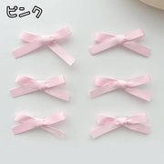 ヘアクリップ 同色6個セット レディース 女性 女の子 ヘアアクセサリー 髪留め くちばしクリップ リボン 小さめ 髪飾り キュート おしゃれ かわいい
