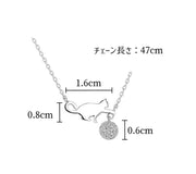 ネックレス アクセサリー レディース 女性 婦人 ラインストーン ボール 猫 キャット ネコ 華奢 おしゃれ かわいい ギフト プレゼント 贈り物