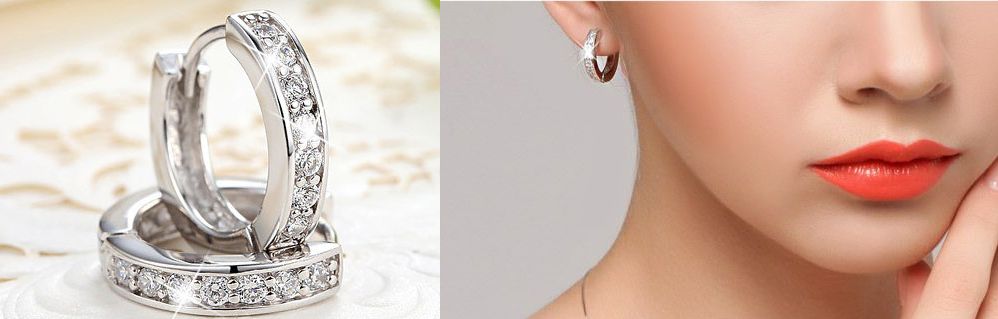 フープピアス レディース サークル 女性用 アクセサリー ラインストーン 商品画像3