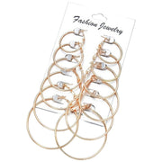 ピアス リングピアス フープピアス 6ペアセット レディース アクセサリー シンプル キャッチ一体型 サイズ豊富 おしゃれ クール かわいい