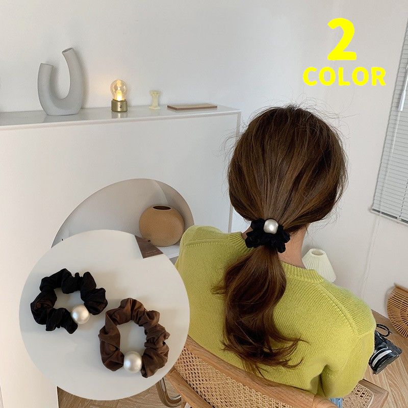 シュシュ レディース ヘアアクセサリー イミテーションパール まとめ髪 ヘアアレンジ 商品画像