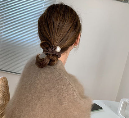 シュシュ レディース ヘアアクセサリー イミテーションパール まとめ髪 ヘアアレンジ 商品画像3