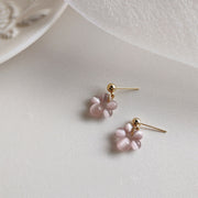 スタッドピアス アクセサリー レディース 女性用 フラワー 花 半透明 丸 透け感 小さめ 猫目石風 ビーズ シンプル おしゃれ かわいい エレガント フェミニン お出かけ カジュアル デイリー 普段使い 婦人用 ファッション小物