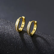 ピアス フープピアス レディース メンズ ユニセックス アクセサリー ラインストーン リングタイプ サークル 丸型 ゴールドカラー シルバーカラー キラキラ シンプル おしゃれ