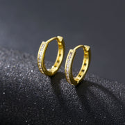 ピアス フープピアス レディース メンズ ユニセックス アクセサリー ラインストーン リングタイプ サークル 丸型 ゴールドカラー シルバーカラー キラキラ シンプル おしゃれ