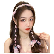 カチューシャ リボン付き レディース 女性 ヘアアクセサリー 髪飾り ヘアアレンジ 編み込み 花柄 かわいい おしゃれ 婦人用