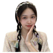 カチューシャ リボン付き レディース 女性 ヘアアクセサリー 髪飾り ヘアアレンジ 編み込み 花柄 かわいい おしゃれ 婦人用