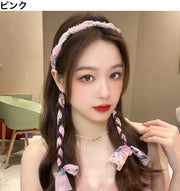 カチューシャ リボン付き レディース 女性 ヘアアクセサリー 髪飾り ヘアアレンジ 編み込み 花柄 かわいい おしゃれ 婦人用