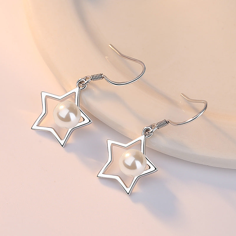 フックピアス レディース アクセサリー スター 星 イミテーションパール かわいい 上品 おしゃれ プレゼント ギフト 記念日