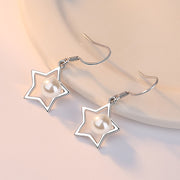 フックピアス レディース アクセサリー スター 星 イミテーションパール かわいい 上品 おしゃれ プレゼント ギフト 記念日