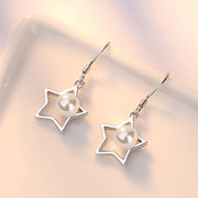 フックピアス レディース アクセサリー スター 星 イミテーションパール かわいい 上品 おしゃれ プレゼント ギフト 記念日