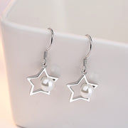 フックピアス レディース アクセサリー スター 星 イミテーションパール かわいい 上品 おしゃれ プレゼント ギフト 記念日