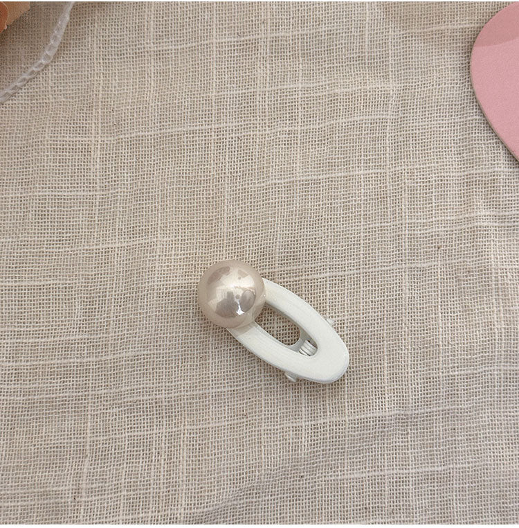 ヘアクリップ 同色2本セット レディース ヘアアクセサリー フェイクパール オーバル 商品画像5
