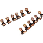 ミニヘアクリップ ミニバンス 12個セット レディース キッズ ヘアアクセサリー 小さめ ラインストーン キラキラ 花 フラワー 桜 かわいい おしゃれ ヘアアレンジ 髪留め カラフル サクラ 女性用 子供用 ピンク ブルー ホワイト 青 白