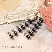 ミニヘアクリップ ミニバンス 12個セット レディース キッズ ヘアアクセサリー 小さめ ラインストーン キラキラ 花 フラワー 桜 かわいい おしゃれ ヘアアレンジ 髪留め カラフル サクラ 女性用 子供用 ピンク ブルー ホワイト 青 白