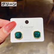 ピアス スタッドピアス レディース 女性 アクセサリー スクエア 四角 ラインストーン お洒落 大人可愛い プレゼント ギフト ファッション小物