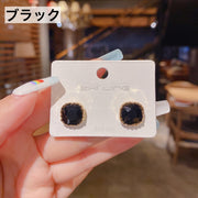ピアス スタッドピアス レディース 女性 アクセサリー スクエア 四角 ラインストーン お洒落 大人可愛い プレゼント ギフト ファッション小物