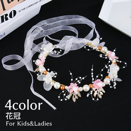 花冠 ヘッドドレス 花かんむり カチューシャ ブライダル フラワーガール 商品画像
