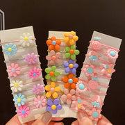 ヘアゴム 10本セット ヘアアクセサリー キッズ 子供用 ガール 髪ゴム 髪留め まとめ髪 ヘアアレンジ かわいい キュート カラフル ガーリー フルーツ 動物 スター クマ デイリー お出かけ 通園 通学
