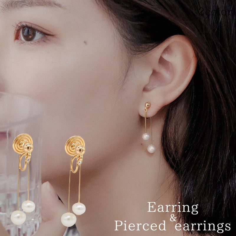 イヤリング ピアス スタッドピアス 両耳用 レディース 女性用 アクセサリー フェイクパール 揺れる 小ぶり かわいい おしゃれ エレガント