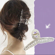 バンスクリップ ヘアクリップ レディース 女性 ヘアアクセサリー 髪飾り まとめ髪 大きい 髪留め ヘアアレンジ ツイスト ねじれ 単色 クリアカラー 透明 かわいい おしゃれ シンプル カジュアル お出かけ 通勤 デイリー 青 白 ピンク 茶 緑 灰