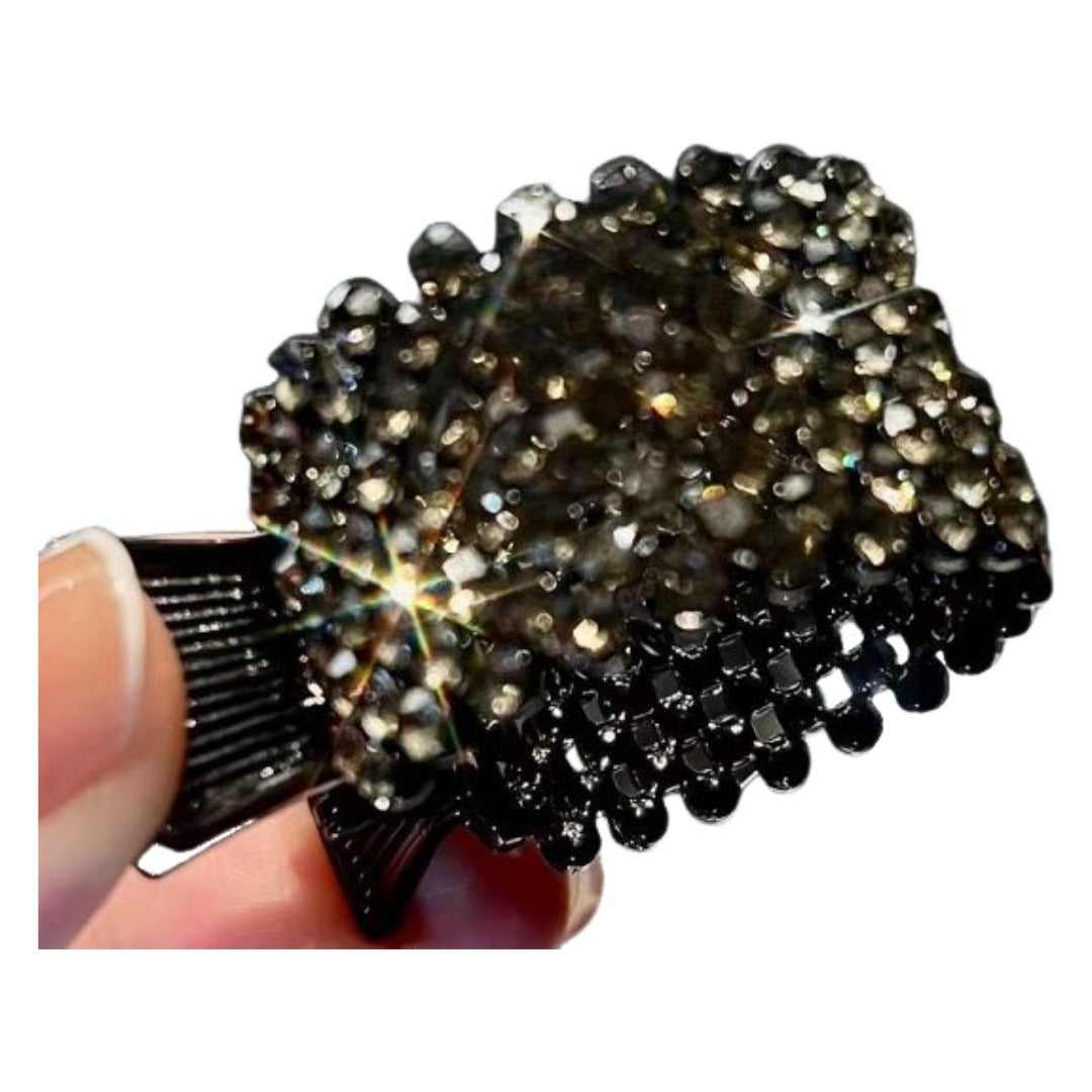 ヘアクリップ テールクリップ ポニーテール レディース 女性 ヘアアクセサリー ポニーリング 髪留め 髪飾り ラインストーン キラキラ まとめ髪 お洒落 可愛い