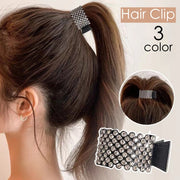 ヘアクリップ テールクリップ ポニーテール レディース 女性 ヘアアクセサリー ポニーリング 髪留め 髪飾り ラインストーン キラキラ まとめ髪 お洒落 可愛い