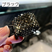ヘアクリップ テールクリップ ポニーテール レディース 女性 ヘアアクセサリー ポニーリング 髪留め 髪飾り ラインストーン キラキラ まとめ髪 お洒落 可愛い