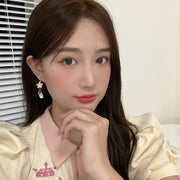 ピアス レディース バックキャッチピアス ロング 猫 花柄 おしゃれ ラインストーン かわいい ゆらゆら 耳飾り アクセサリー