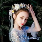 花冠 花かんむり カチューシャ ヘアアクセサリー キッズ 子供用 女の子 ヘッドドレス フラワーガール リングガール モチーフ 髪飾り 可愛い キュート おしゃれ 綺麗 上品 華やか プリンセス風 記念写真 発表会 結婚式 ウェディング パーティー ファッション小物