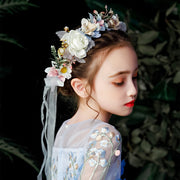 花冠 花かんむり カチューシャ ヘアアクセサリー キッズ 子供用 女の子 ヘッドドレス フラワーガール リングガール モチーフ 髪飾り 可愛い キュート おしゃれ 綺麗 上品 華やか プリンセス風 記念写真 発表会 結婚式 ウェディング パーティー ファッション小物