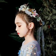 花冠 花かんむり カチューシャ ヘアアクセサリー キッズ 子供用 女の子 ヘッドドレス フラワーガール リングガール モチーフ 髪飾り 可愛い キュート おしゃれ 綺麗 上品 華やか プリンセス風 記念写真 発表会 結婚式 ウェディング パーティー ファッション小物