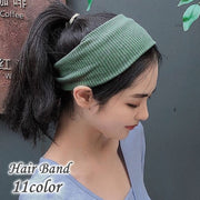 ヘアバンド ヘッドバンド レディース 女性用 ヘアアクセサリー 髪飾り リブニット 無地 おしゃれ 可愛い カジュアル シンプル 幅広 太め ヘアアレンジ 単色