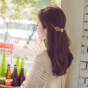 バックカチューシャ チェーン クリップ ヘアアクセサリー レディース 女性 髪留め 髪飾り リーフ 葉 ゴールドカラー 華やか 可愛い かわいい ヘアアレンジ おしゃれ お出かけ 普段使い プレゼント 贈り物 ギフト