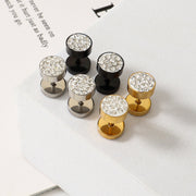 ピアス スタッドピアス 片耳用 単品 1個 耳飾り メンズ 男性 レディース 女性 ユニセックス アクセサリー サークル 丸 ラインストーン きらきら かっこいい カジュアル ギフト プレゼント 贈り物 単色 ファッション小物 お出かけ