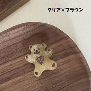 ヘアクリップ ミニ くちばしクリップ レディース 女性 婦人 ヘアアクセサリー 髪飾り クマ クリア かわいい おしゃれ お出かけ まとめ髪 透け感 小さめ