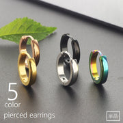 フープピアス 耳飾り 単品 片耳用 メンズ レディース 男女兼用 アクセサリー リング 輪っか ワンタッチ キャッチ一体型 ファッション小物 おしゃれ かっこいい かわいい キラキラ シンプル カジュアル お出かけ ギフト プレゼント 贈り物 黒 虹色 金色 ローズゴールド