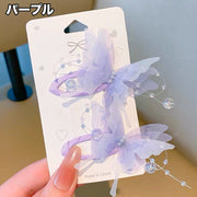 ヘアピン パッチン留め 2ペア 計4個 子供用 キッズ ベビー 女の子 髪留め 髪飾り ヘアアレンジ 蝶 おしゃれ かわいい お出かけ 女子 子ども こども