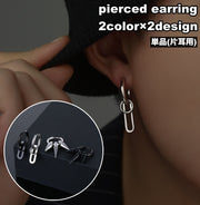 フープピアス リングピアス 片耳用 1個 単品 メンズ 男性 アクセサリー ごつい ゴツい トゲトゲ 存在感 おしゃれ かっこいい ブラック 単色 ファッション小物