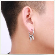 フープピアス リングピアス 片耳用 1個 単品 メンズ 男性 アクセサリー ごつい ゴツい トゲトゲ 存在感 おしゃれ かっこいい ブラック 単色 ファッション小物