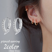 ピアス フープピアス リングピアス 両耳用 レディース 女性 アクセサリー 耳飾り ラインストーン キラキラ シンプル おしゃれ 華奢 かわいい 上品 きれいめ お出かけ パーティ プレゼント ギフト 記念日 銀色 金色 黒
