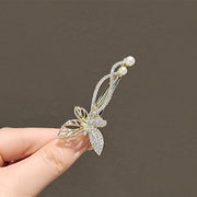 ヘアクリップ ヘアピン 髪留め レディース 女性 ヘアアクセサリー ファッション雑貨 フェイクパール ラインストーン 透かし模様 蝶 ちょうちょ バタフライ フェミニン ガーリー 華やか エレガント フォーマル 盛装 パーティ 結婚式 発表会 入学式