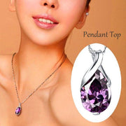 ペンダントトップ ペンダントヘッド ネックレスチャーム レディース アクセサリー ティアドロップ しずく形 上品 おしゃれ エレガント パーティー ギフト プレゼント 女性用 パープル シルバーカラー 紫 銀色