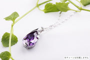 ペンダントトップ ペンダントヘッド ネックレスチャーム レディース アクセサリー ティアドロップ しずく形 上品 おしゃれ エレガント パーティー ギフト プレゼント 女性用 パープル シルバーカラー 紫 銀色
