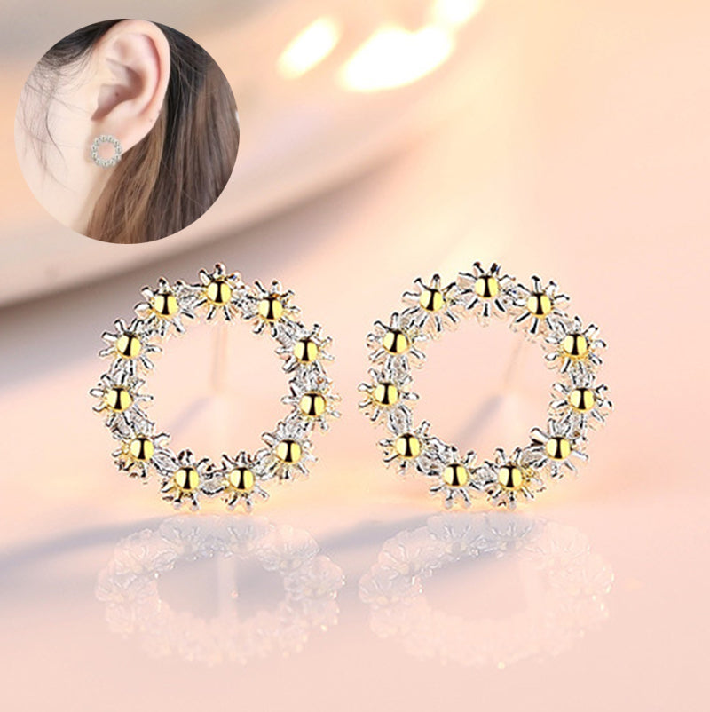 スタッドピアス レディース 耳飾り アクセサリー 女性用 フラワー 花輪 リング サークル おしゃれ かわいい 上品 お出かけ デート カジュアル デイリー フェミニン オフィス 普段使い きれいめ ガーリー ギフト プレゼント 婦人用 ファッション小物
