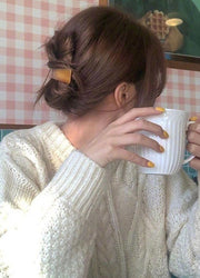 バレッタ レディース ヘアアクセサリー ヘアクリップ 髪飾り スクエア べっ甲風 マーブル調 ヘアアレンジ まとめ髪 シンプル