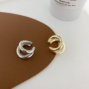 イヤーカフ 片耳用 ノンホール アクセサリー レディース 女性 単品 2連風 ゴールドカラー シルバーカラー 単色 ワンカラー シンプル おしゃれ 上品 フェミニン お食事 デート プレゼント ギフト ファッション小物