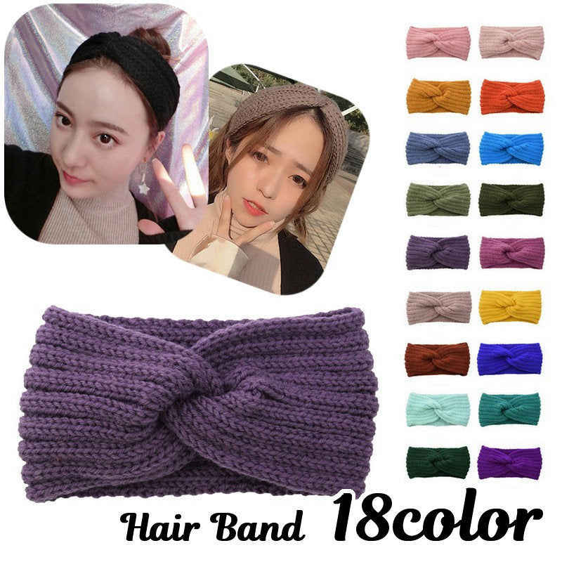 ヘアバンド ヘッドバンド ヘアアクセサリー ネックウォーマー ニット編み 2WAY 商品画像