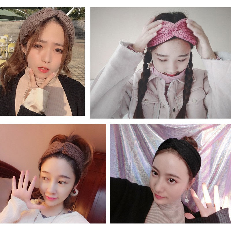 ヘアバンド ヘッドバンド ヘアアクセサリー ネックウォーマー ニット編み 2WAY 商品画像2